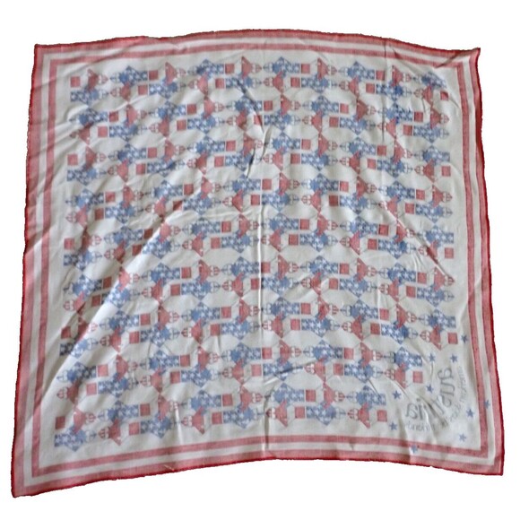 Austria American Skiers Best Friend Red White Blue Cotton Scarf Unisex Square - Picture 4 of 5